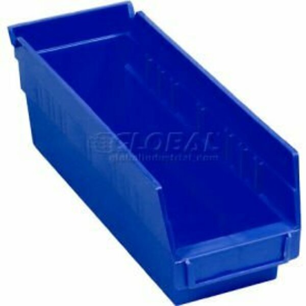 Quantum Storage Systems Shelf Storage Bin, Plastic, Blue, 24 PK QSB101BL